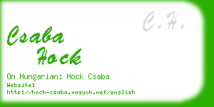 csaba hock business card